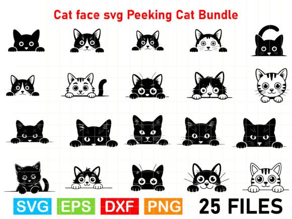 Cat Face Svg Peeking Cat Bundle Review