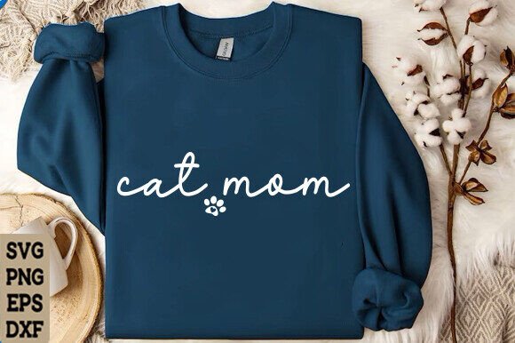 Cat Mom SVG PNG for Embroidery Projects