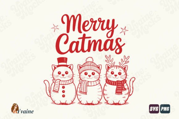 Funny Cat Christmas SVG Merry Catmas PNG Review