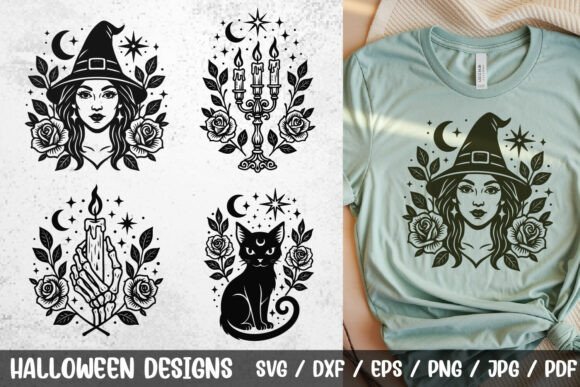 Gothic Witch Black Cat Halloween SVG Review