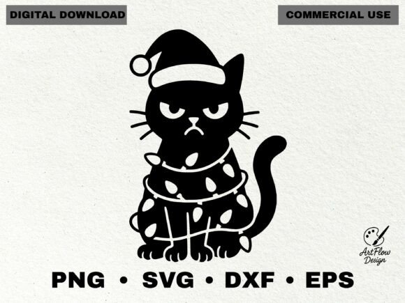 Grumpy Christmas Cat Silhouette SVG Review