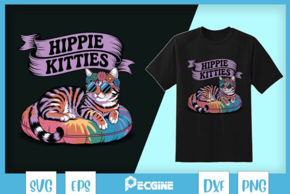 Hippie Kitties Hippie Cat Funny SVG Review