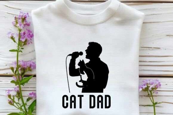 Singer Cat Dad SVG PNG T-Shirt Design Review