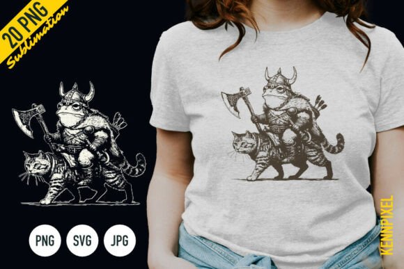 Viking Frog on Cat Shirt SVG PNG Review